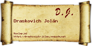 Draskovich Jolán névjegykártya