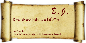 Draskovich Jolán névjegykártya