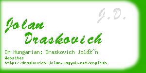 jolan draskovich business card